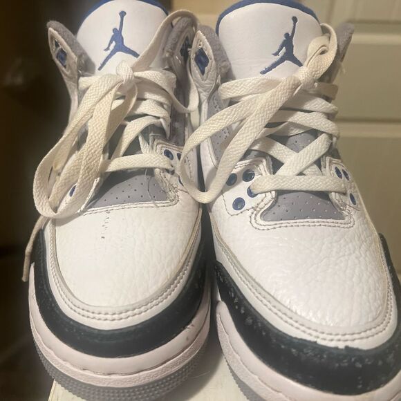 Jordan 3 Retro. Blue Racer. Kids. 5Y - Picture 9 of 10